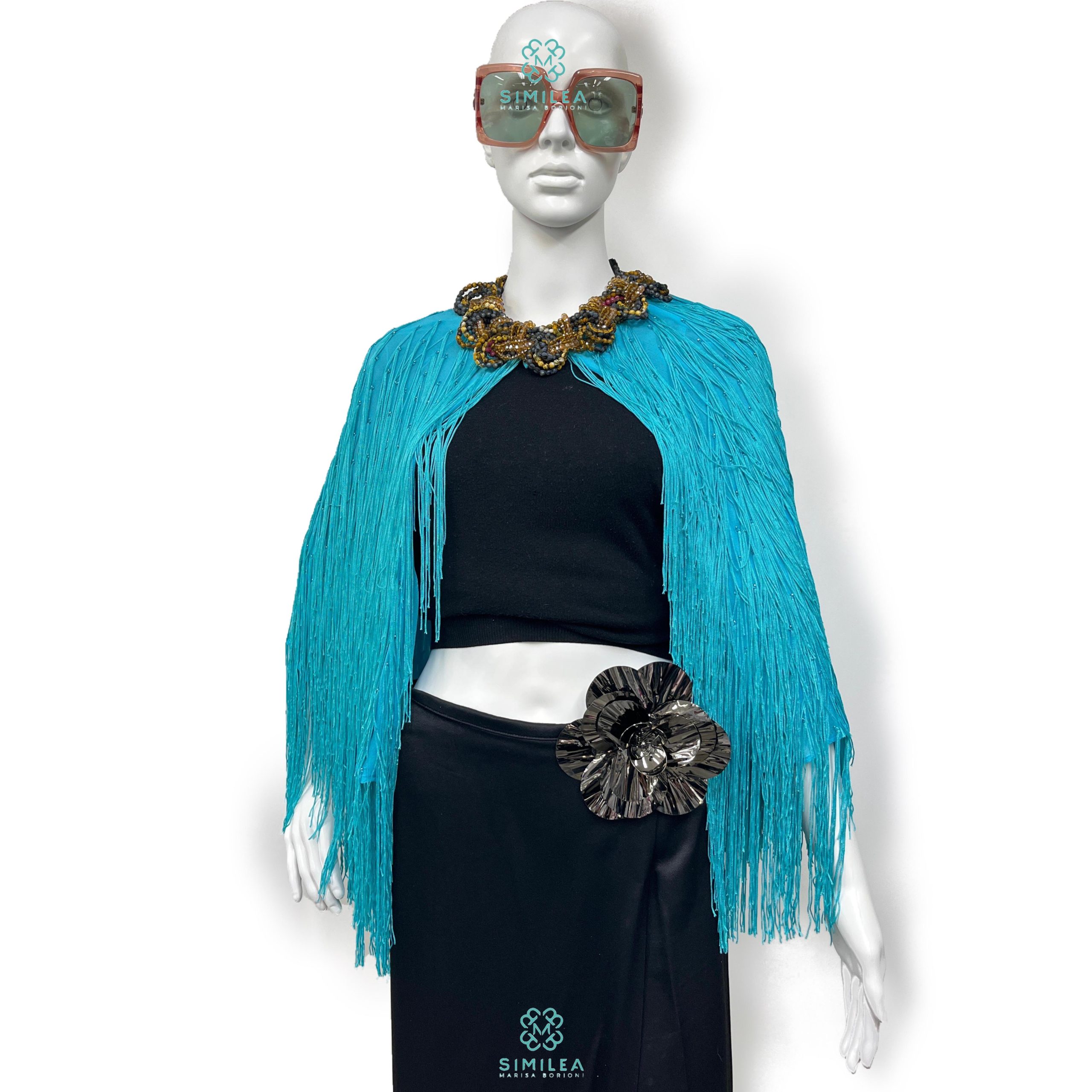 Similea Gioielli - Poncho verde azzurra - collana intrecci