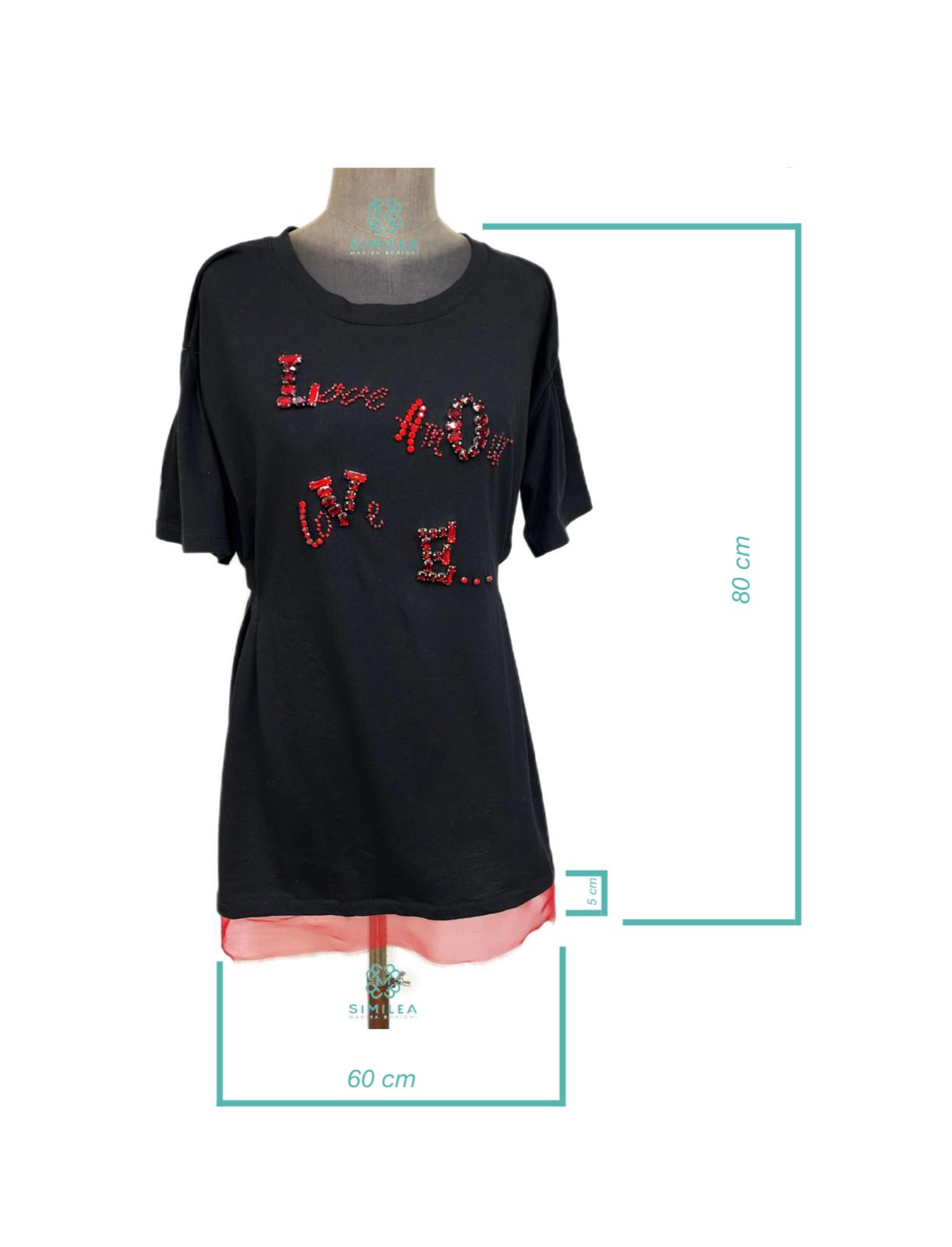 maglia Love fascia rossa con misure Similea Gioielli - gioielli T-shirt Love Amour Love misure